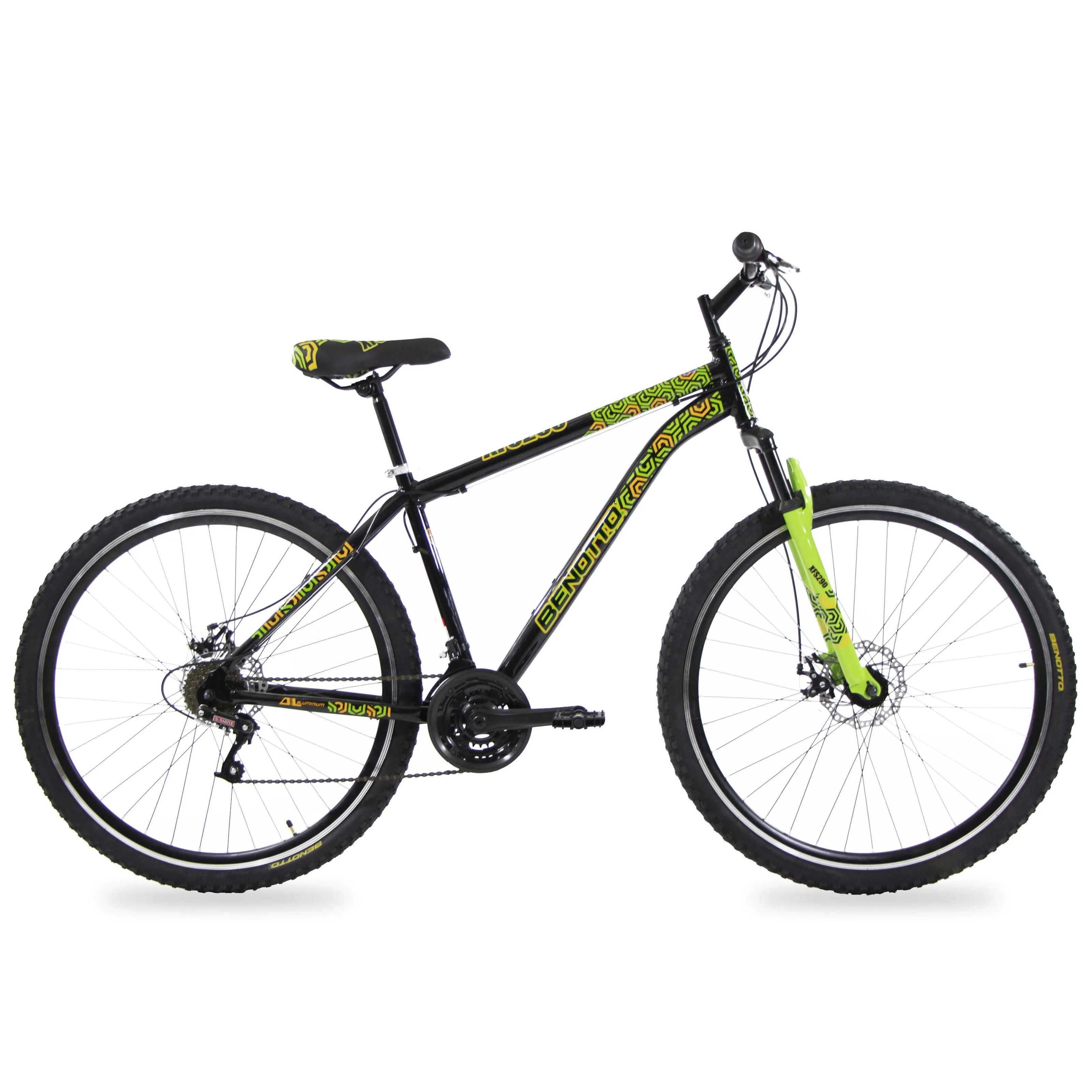 Bicicleta BENOTTO Montaa XFS290 R29 21V. Hombre FS Frenos Doble Disco Mecanico Aluminio Negro/Verde Limon Talla:UN