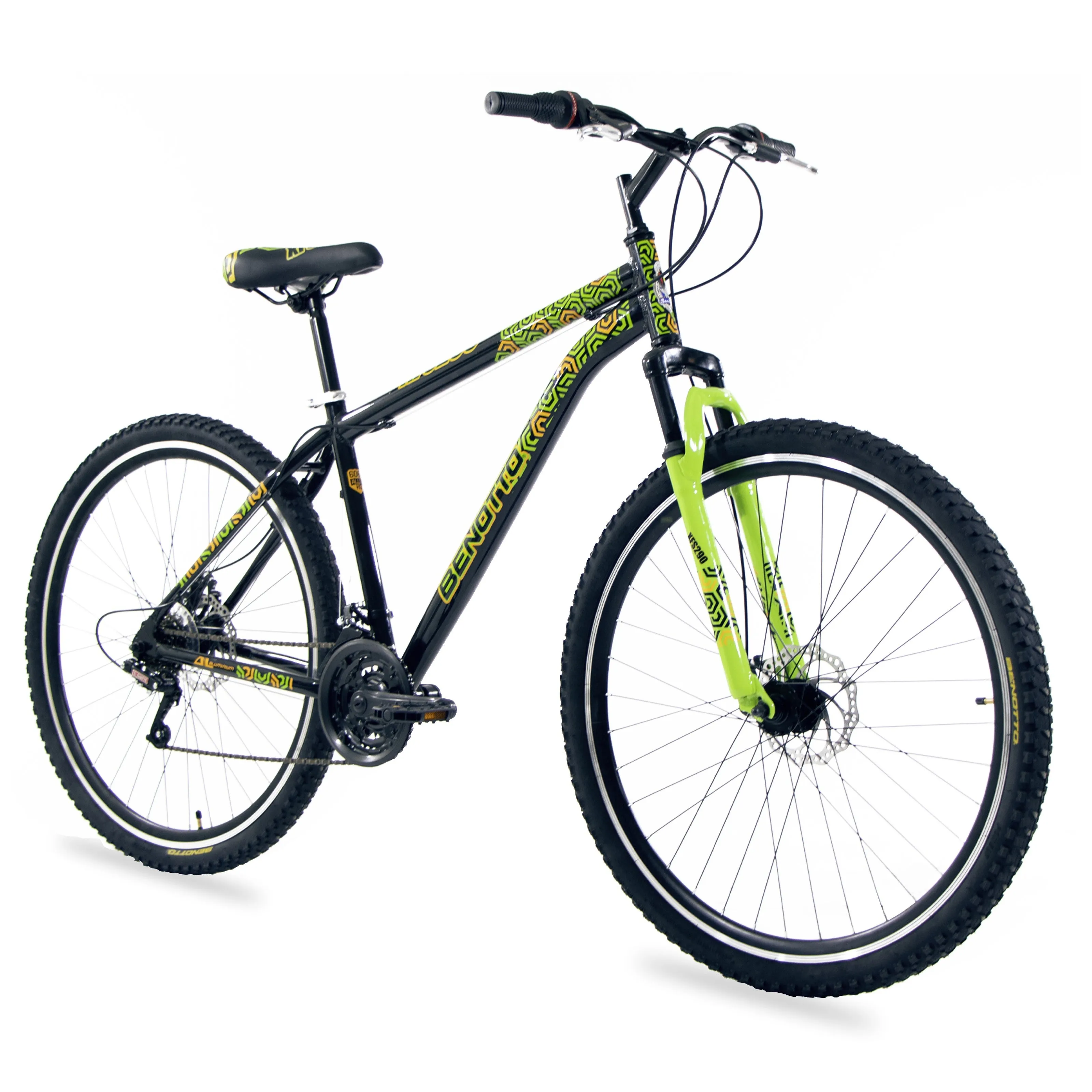 Bicicleta BENOTTO Montaa XFS290 R29 21V. Hombre FS Frenos Doble Disco Mecanico Aluminio Negro/Verde Limon Talla:UN