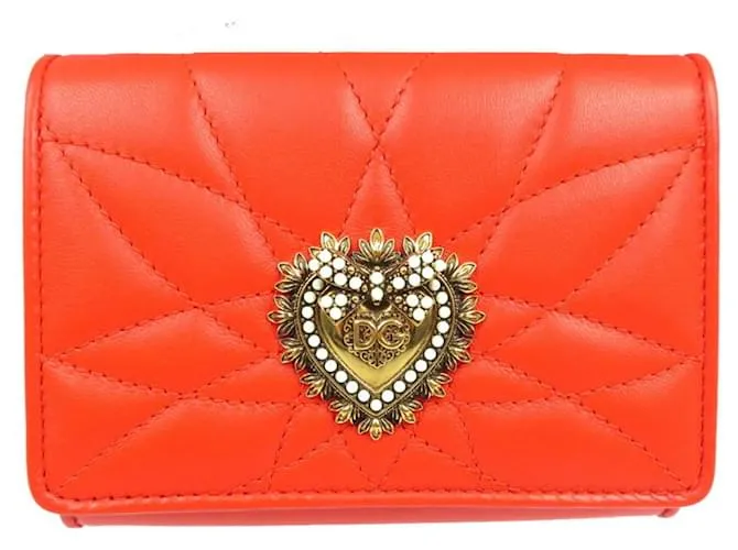 Billetera Continental Pequeña Devotion Dolce & Gabbana Naranja 
