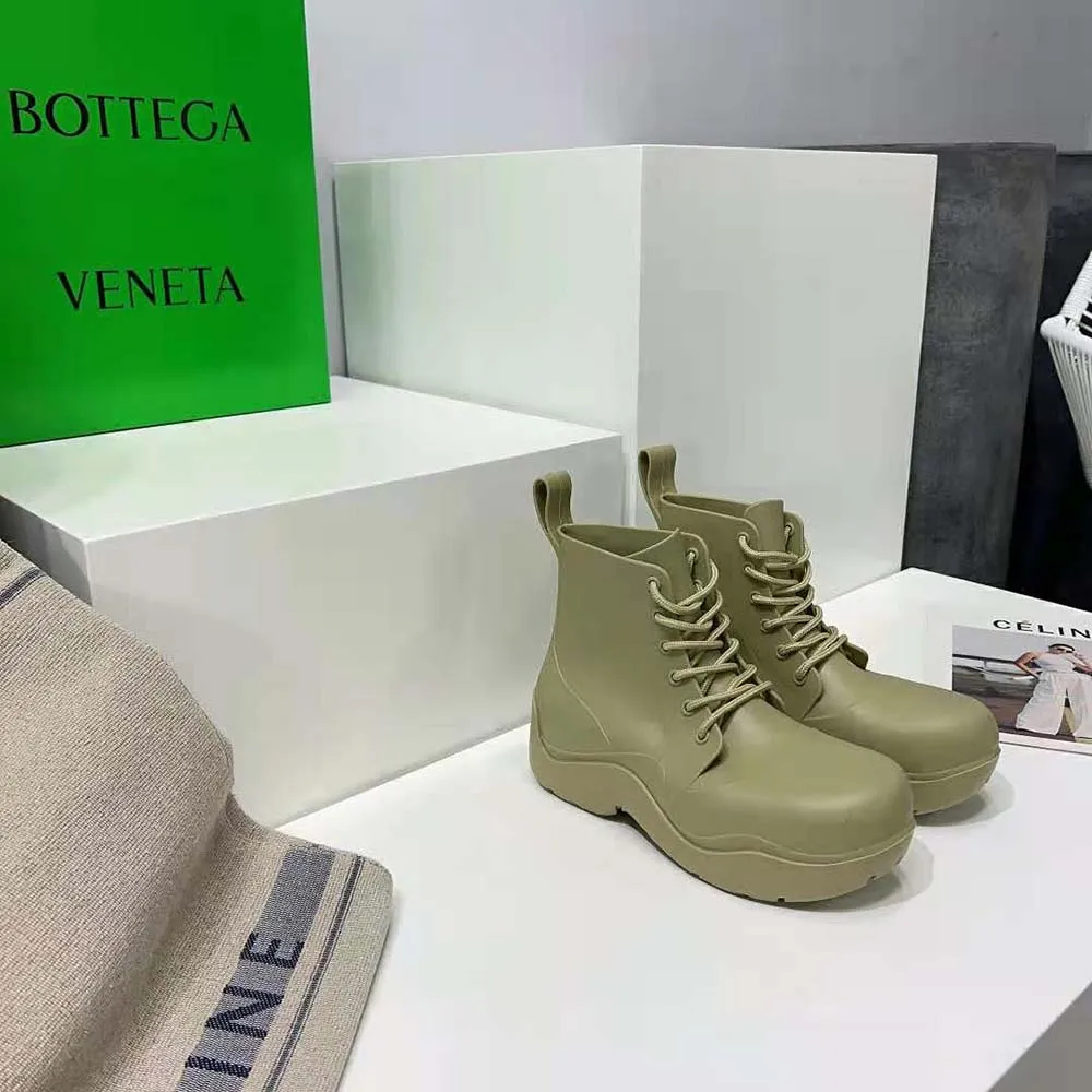 Bottega Veneta Botín unisex con cordones Puddle-Verde