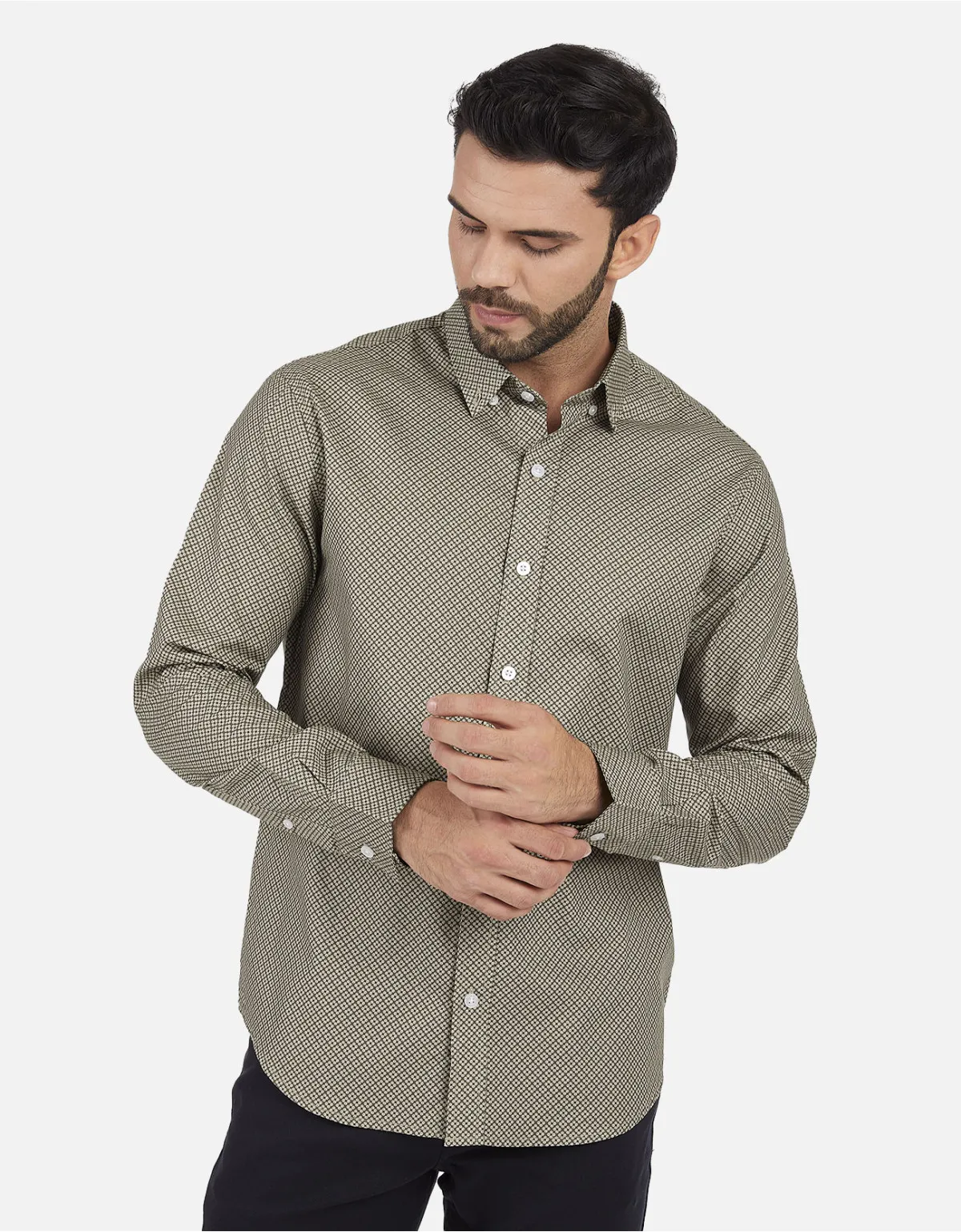 Camisa slim fit verde