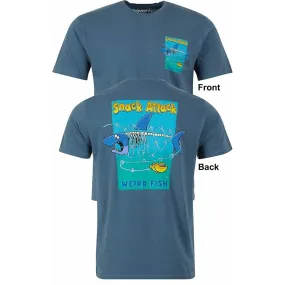 Camiseta de cuello redondo de algodón con estampado de algodón WEIRD FISH Weird Fish Weird Fish para hombre Big Size Snack Attac