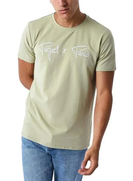 Camiseta Project x Paris Embrodery Verde Para Hombre y Mujer