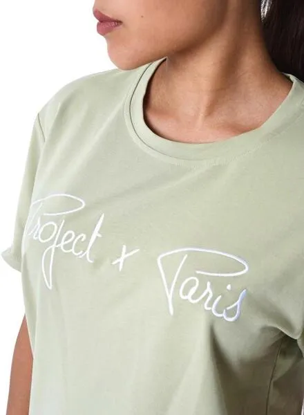 Camiseta Project x Paris Embrodery Verde Para Hombre y Mujer