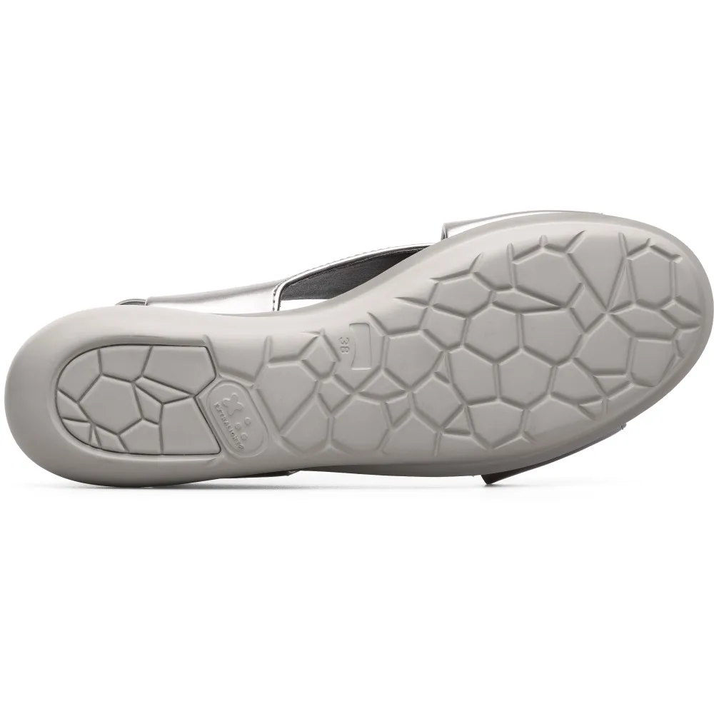 Camper Balloon, Sandalias de Punta Descubierta para Mujer, plata