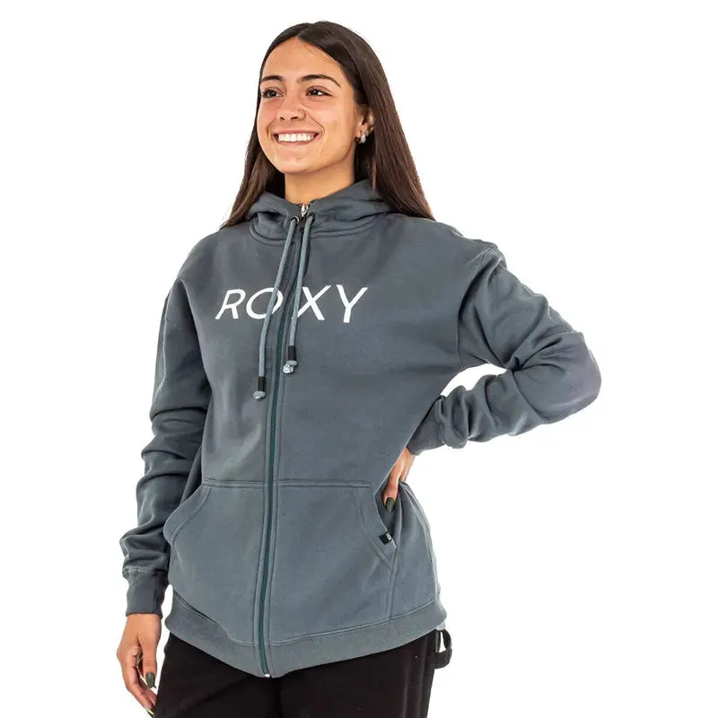 Campera Roxy Logo Verde Petróleo