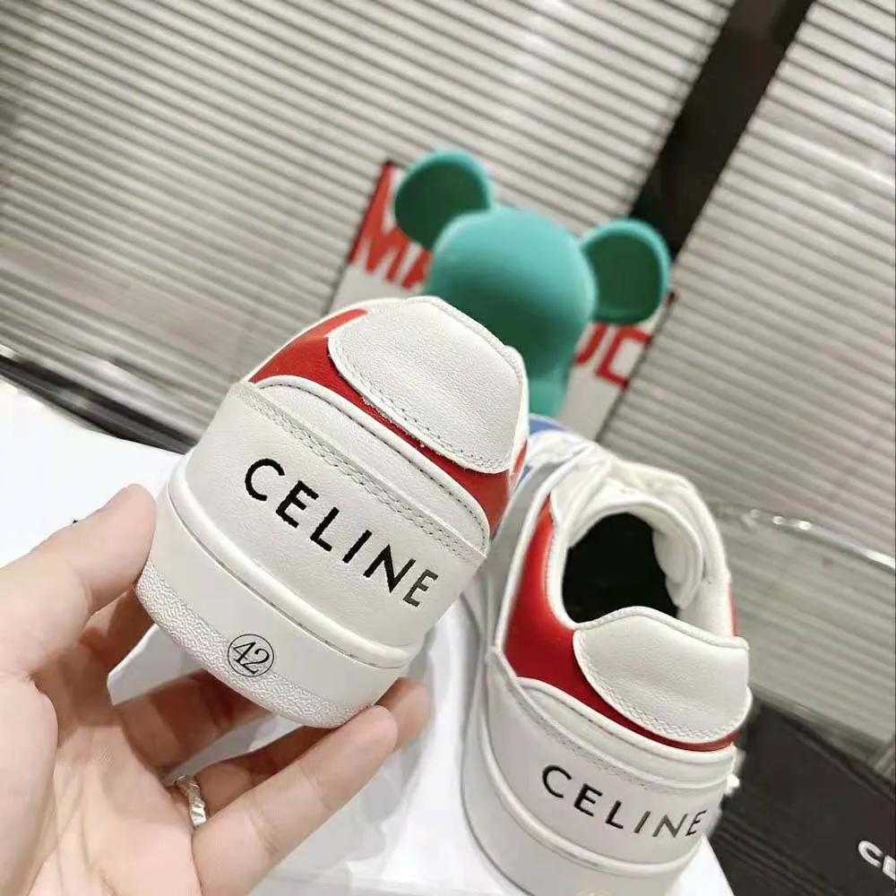 Celine Hombre CT-04 Celine Trainer Zapatilla baja con cordones en piel de becerro metalizada y piel de becerro