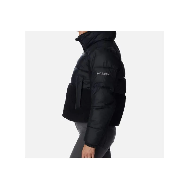 Chaqueta de plumón híbrida para mujer Columbia Leadbetter Point Sherpa (Negro)