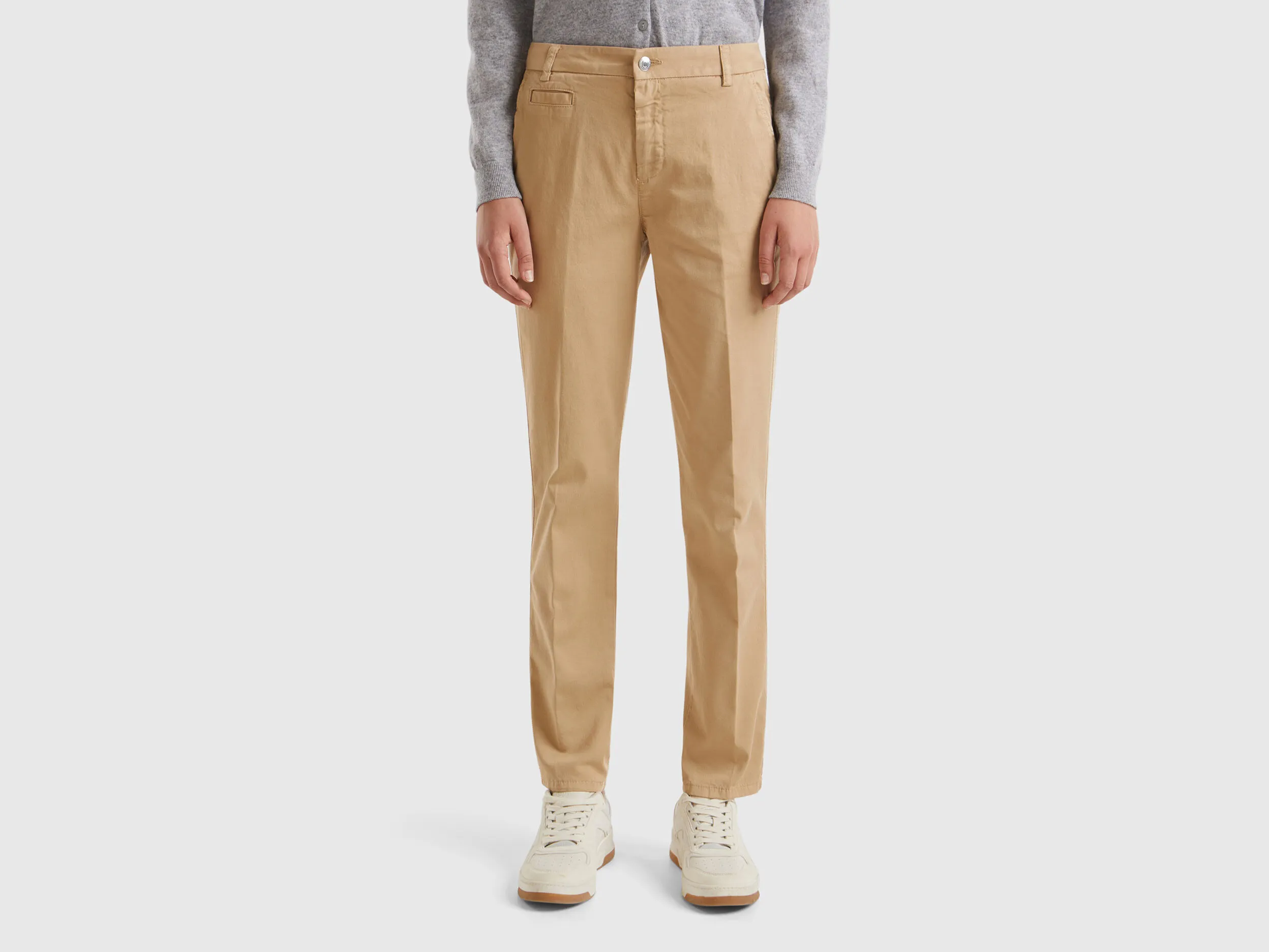 Chinos beige slim fit de algodón