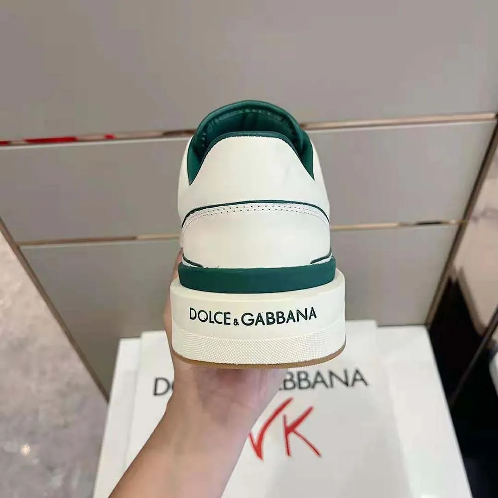 Dolce Gabbana D&G Zapatillas unisex New Roma de piel de becerro Napa-Verde