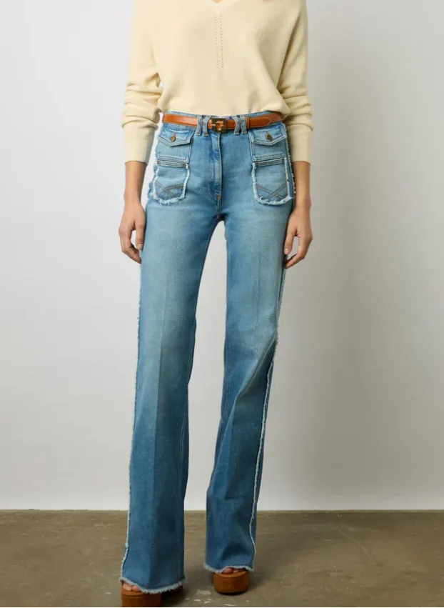 GERARD DAREL ANNA - Vaquero flare de mezcla de algodón en azul