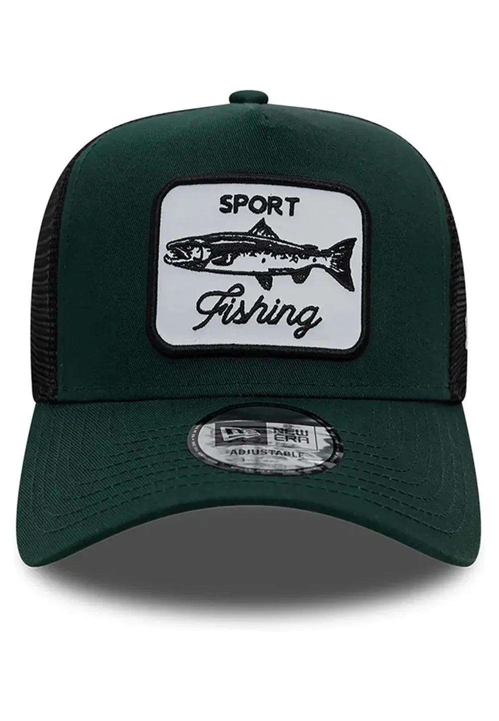 Gorra new era verde fishing patch ne trucker cap