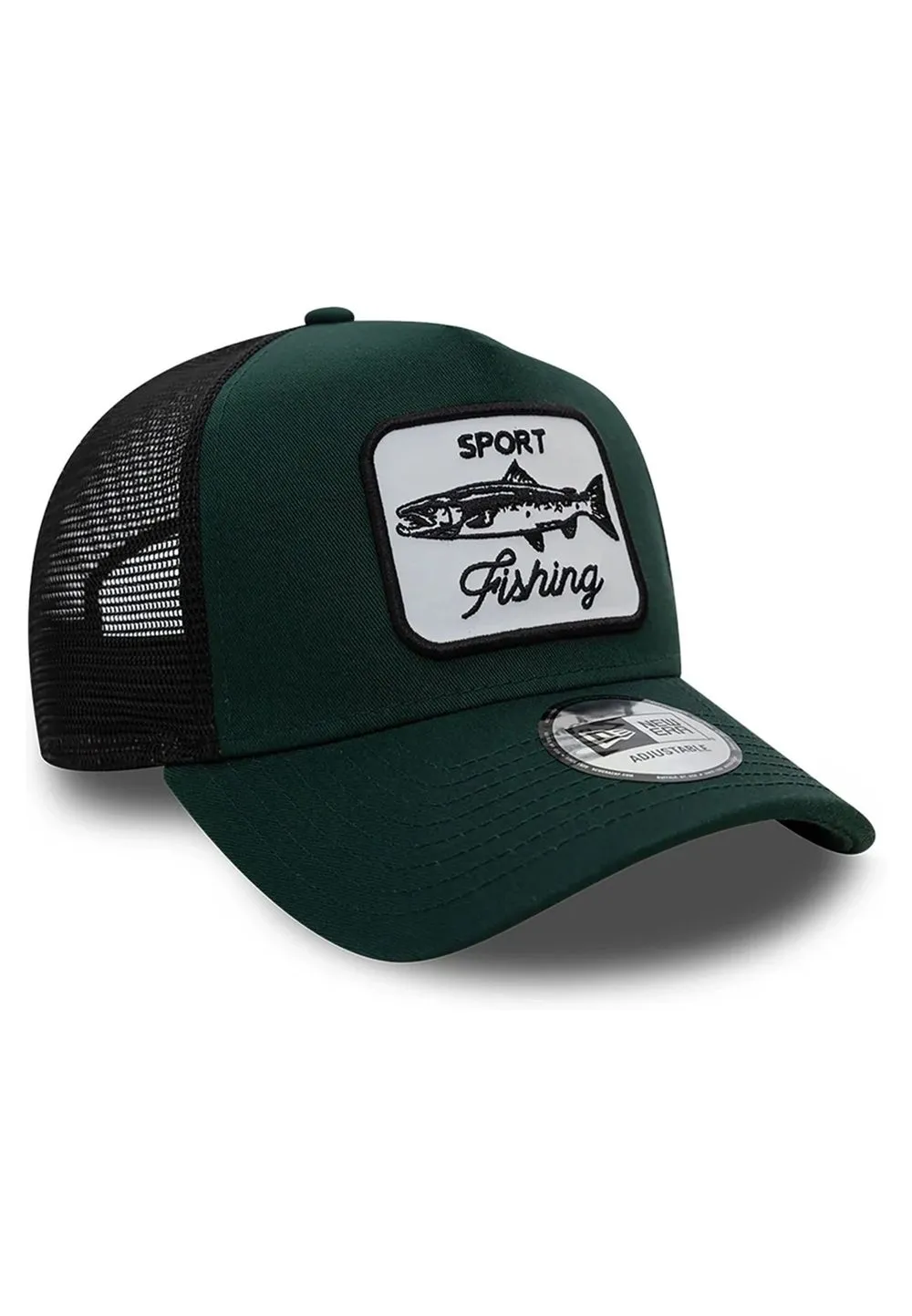 Gorra new era verde fishing patch ne trucker cap