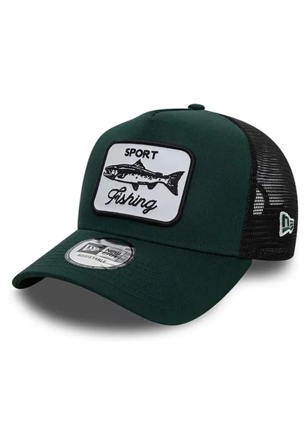 Gorra new era verde fishing patch ne trucker cap