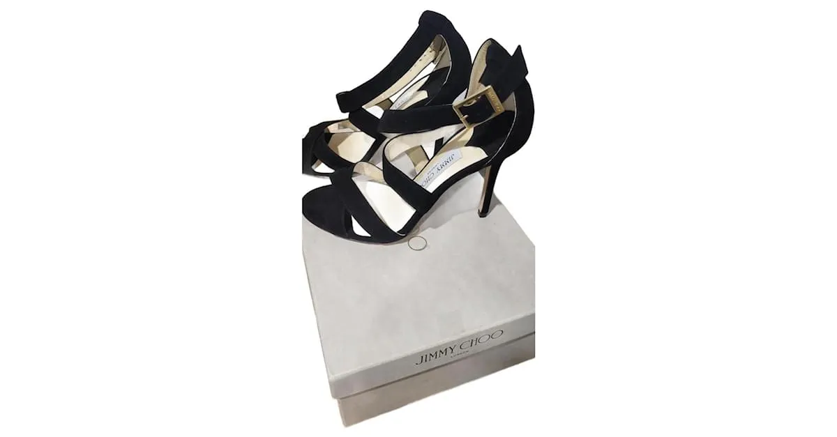 Jimmy Choo Sandalias LOTTIE en piel devuelta Talla 37 Negro 