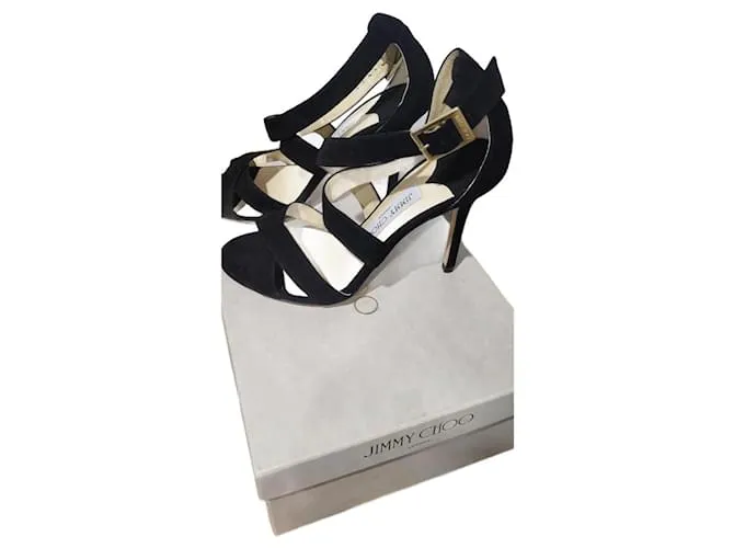 Jimmy Choo Sandalias LOTTIE en piel devuelta Talla 37 Negro 