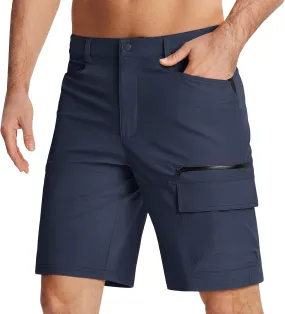 KEFITEVD Pantalones Cortos Safari Secado Rápido Pantalones Cortos Pesca Militares Transpirables Verano Azul Marino 36