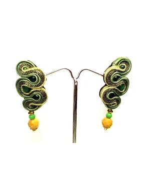 PENDIENTES FLAMENCA VERDE Y ORO