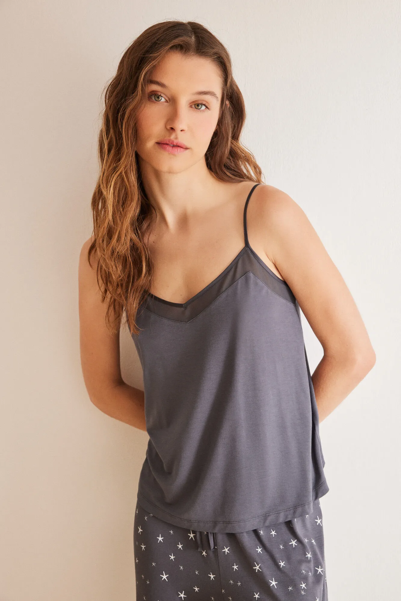Pijama Capri gris estrellas