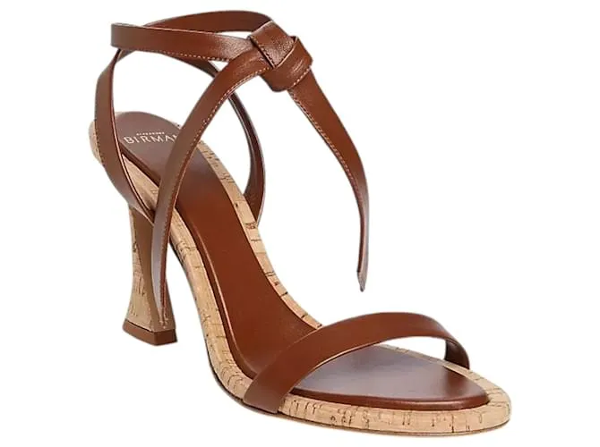 Sandalias Clarita de cuero espresso de Alexandre Birman Castaño 