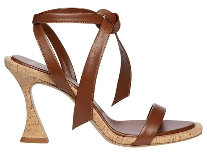 Sandalias Clarita de cuero espresso de Alexandre Birman Castaño 