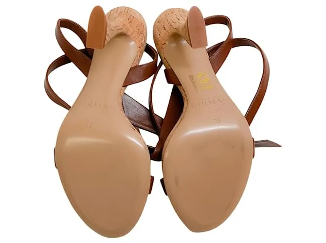 Sandalias Clarita de cuero espresso de Alexandre Birman Castaño 