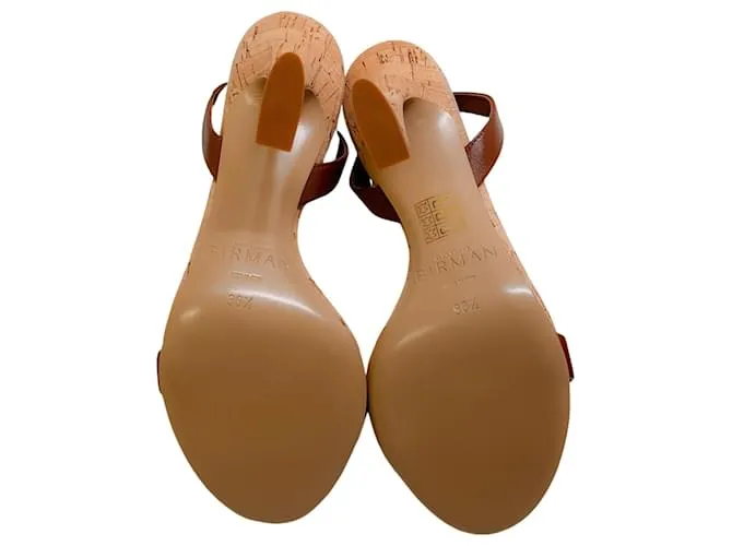 Sandalias Clarita de cuero espresso de Alexandre Birman Castaño 