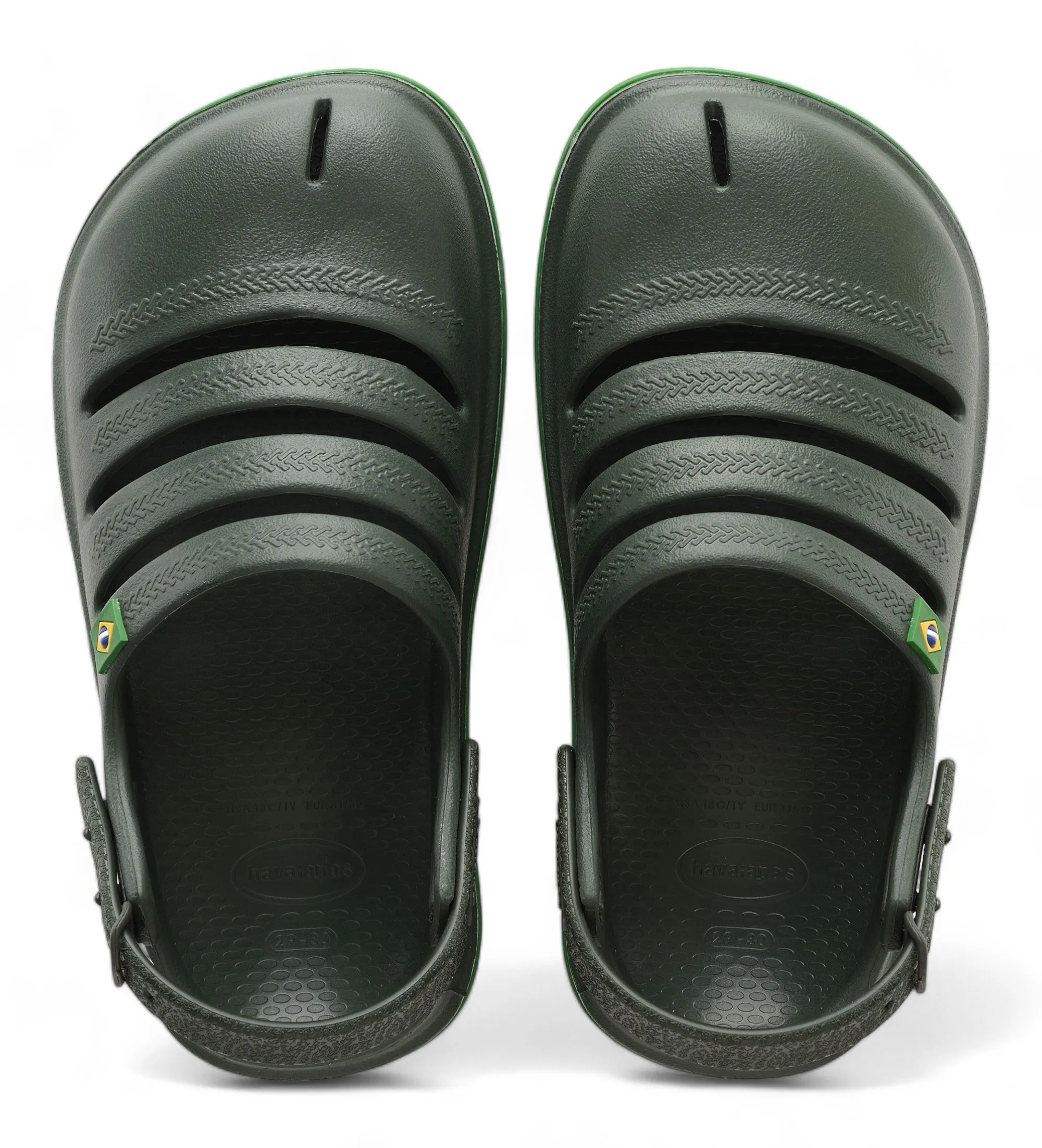 Sandalias Clog Brasil verde