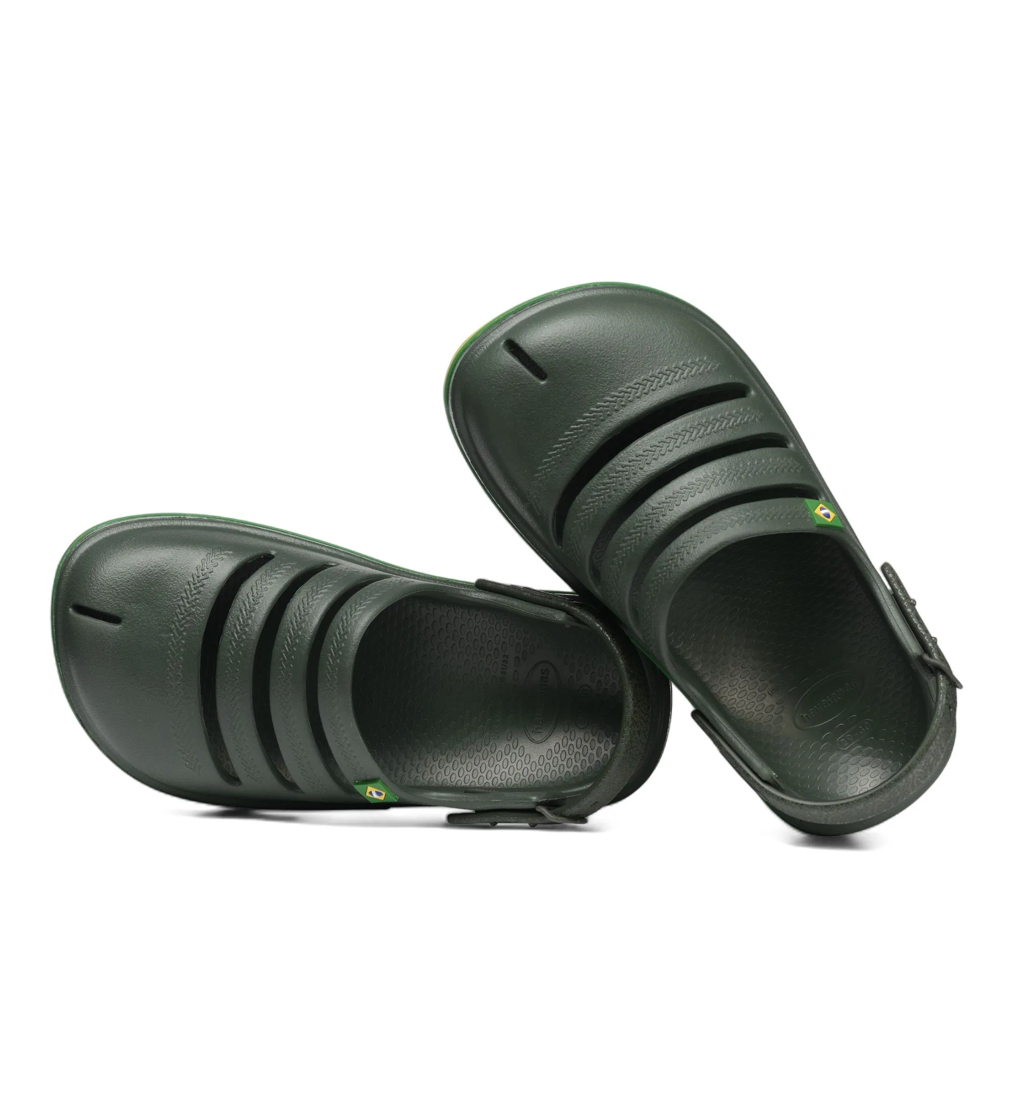 Sandalias Clog Brasil verde