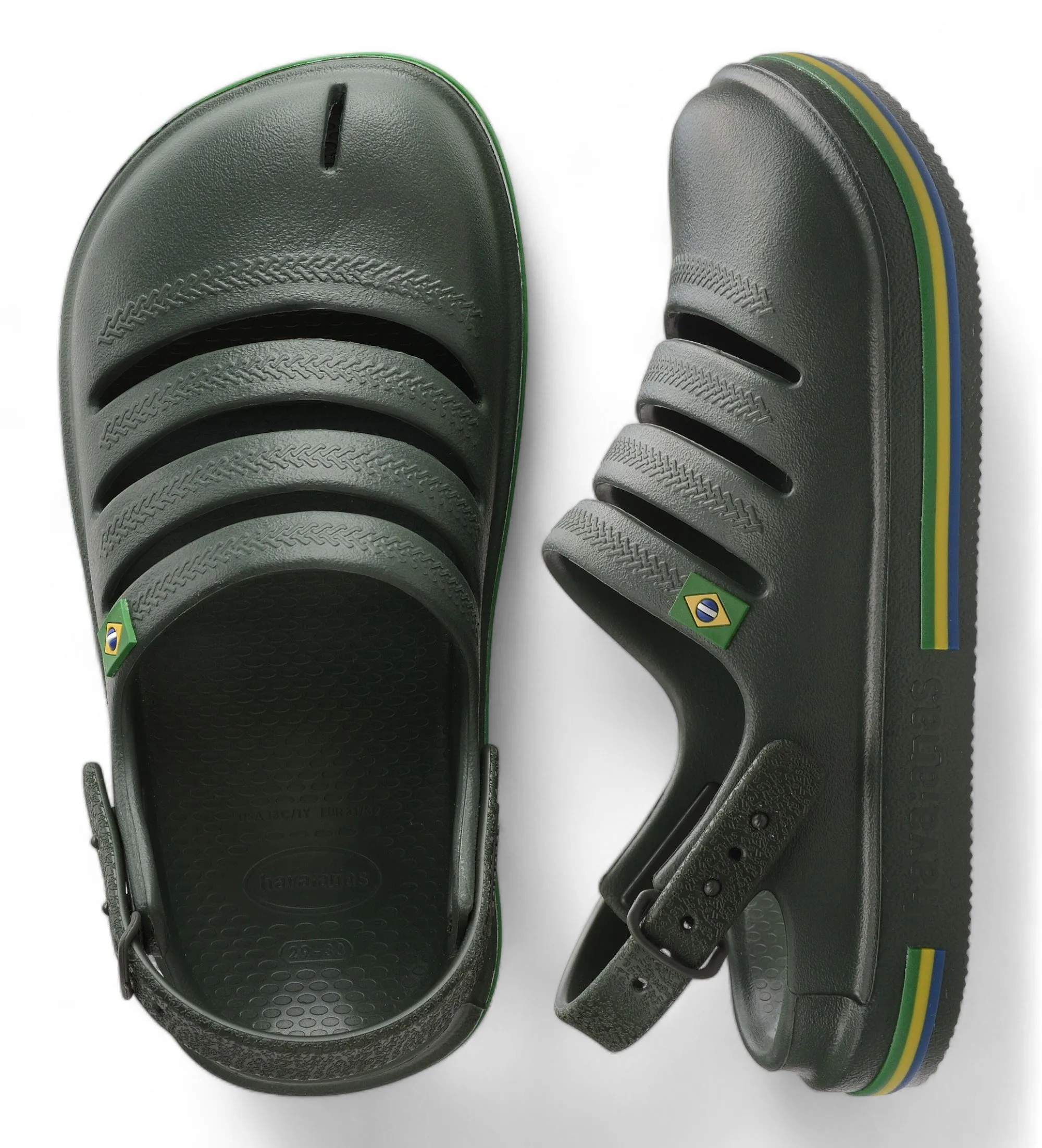 Sandalias Clog Brasil verde