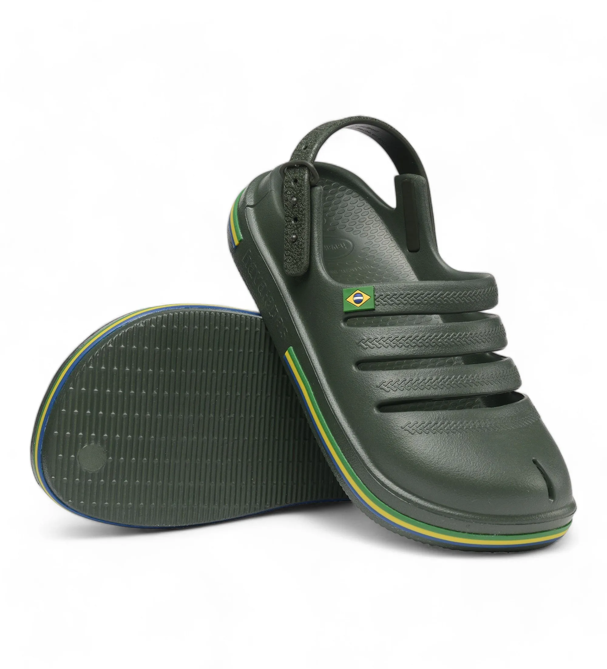 Sandalias Clog Brasil verde