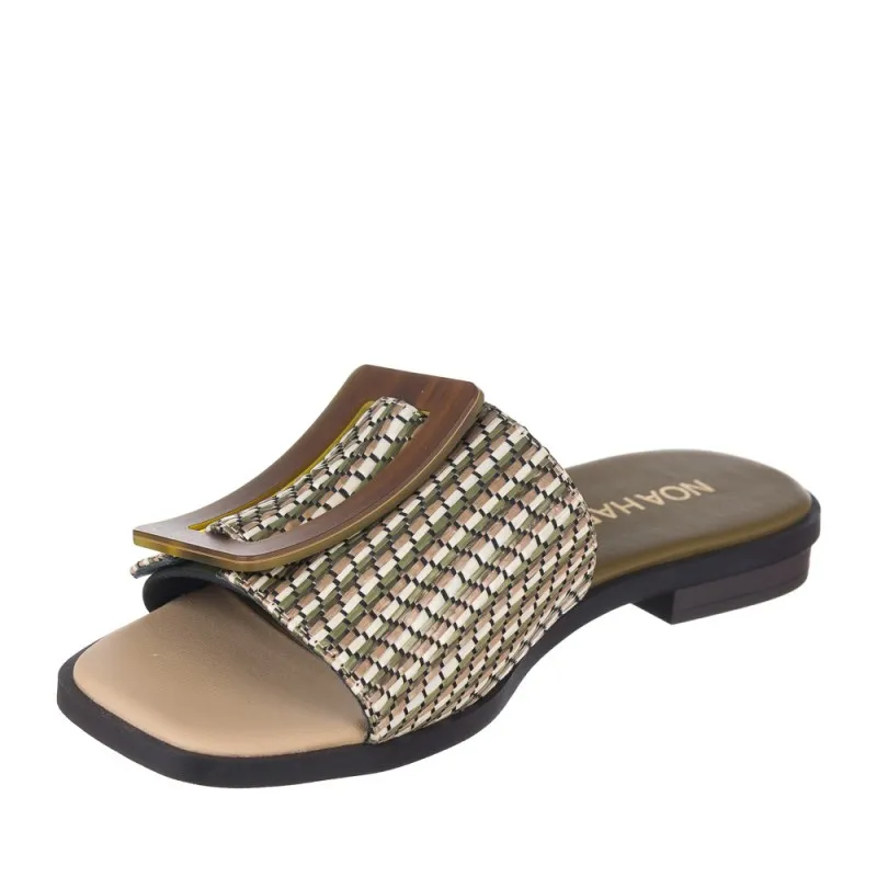 Sandalias Planas Noa Harmon 9375 Mujer Kaki