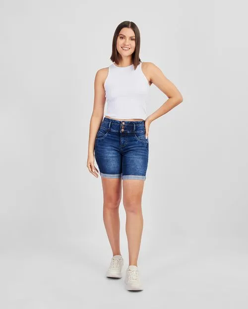 Short Snicker Mujer Monica Lavado Oscuro