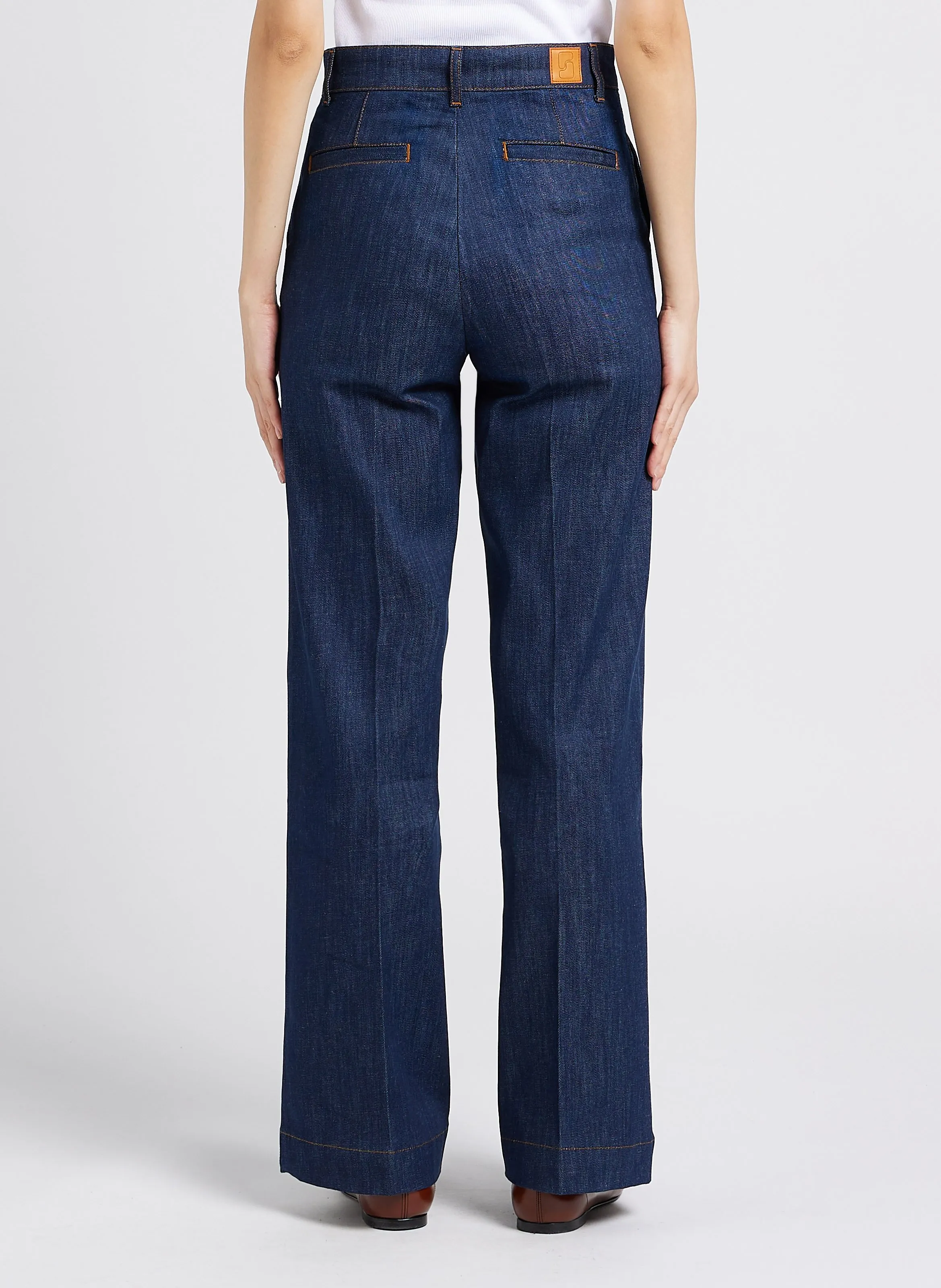 SOEUR CALIFORNIA - Vaquero boot-cut de mezcla de algodón en azul
