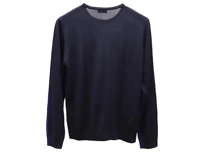 Sudadera bicolor Lanvin en lana merino azul/negra 