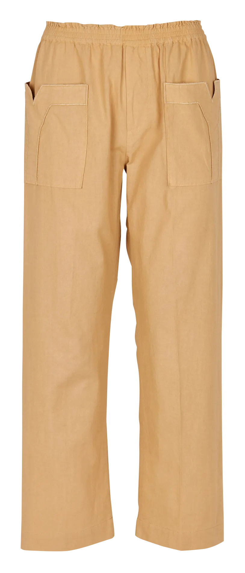 SWILDENS ELUGO - Pantalón recto de algodón de talle alto en beige