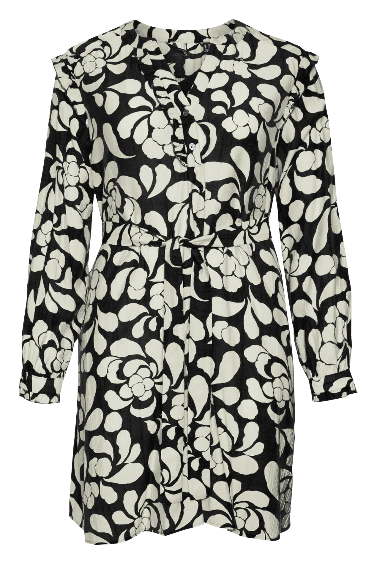 VERO MODA CURVE GAJA - Vestido camisero recto holgado estampado en negro