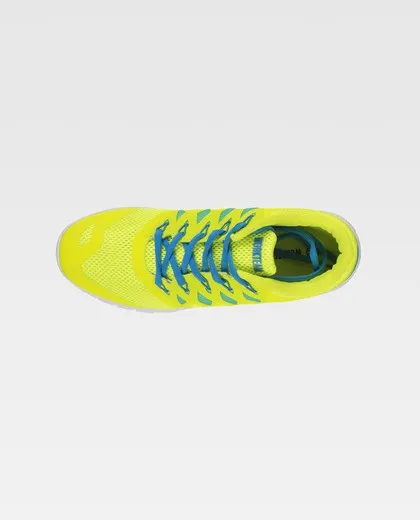 Zapatilla deportiva de rejilla Suela EVA blanco / Amarillo