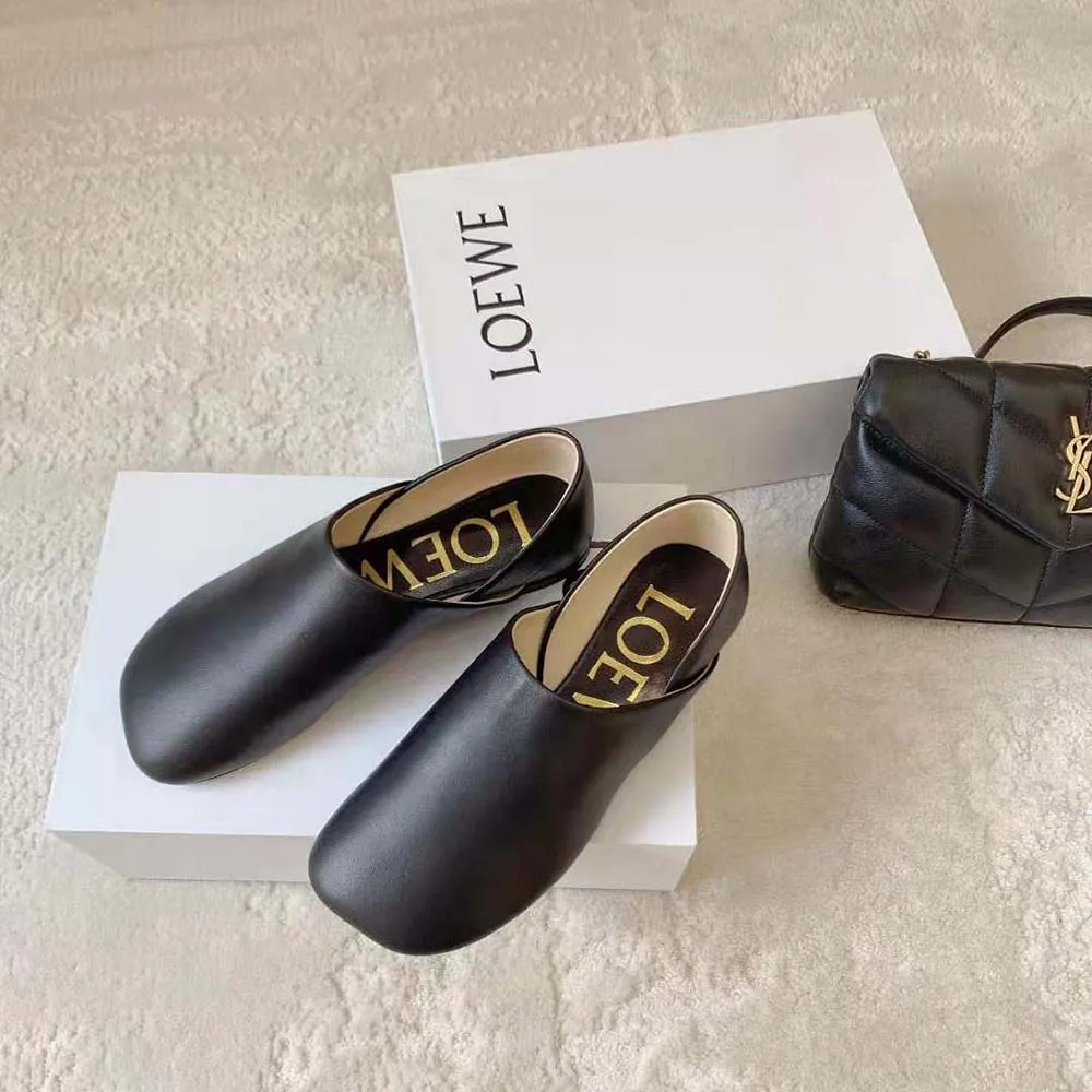 Zapatilla Loewe Mujer Toy de Piel de Cabra-Negro