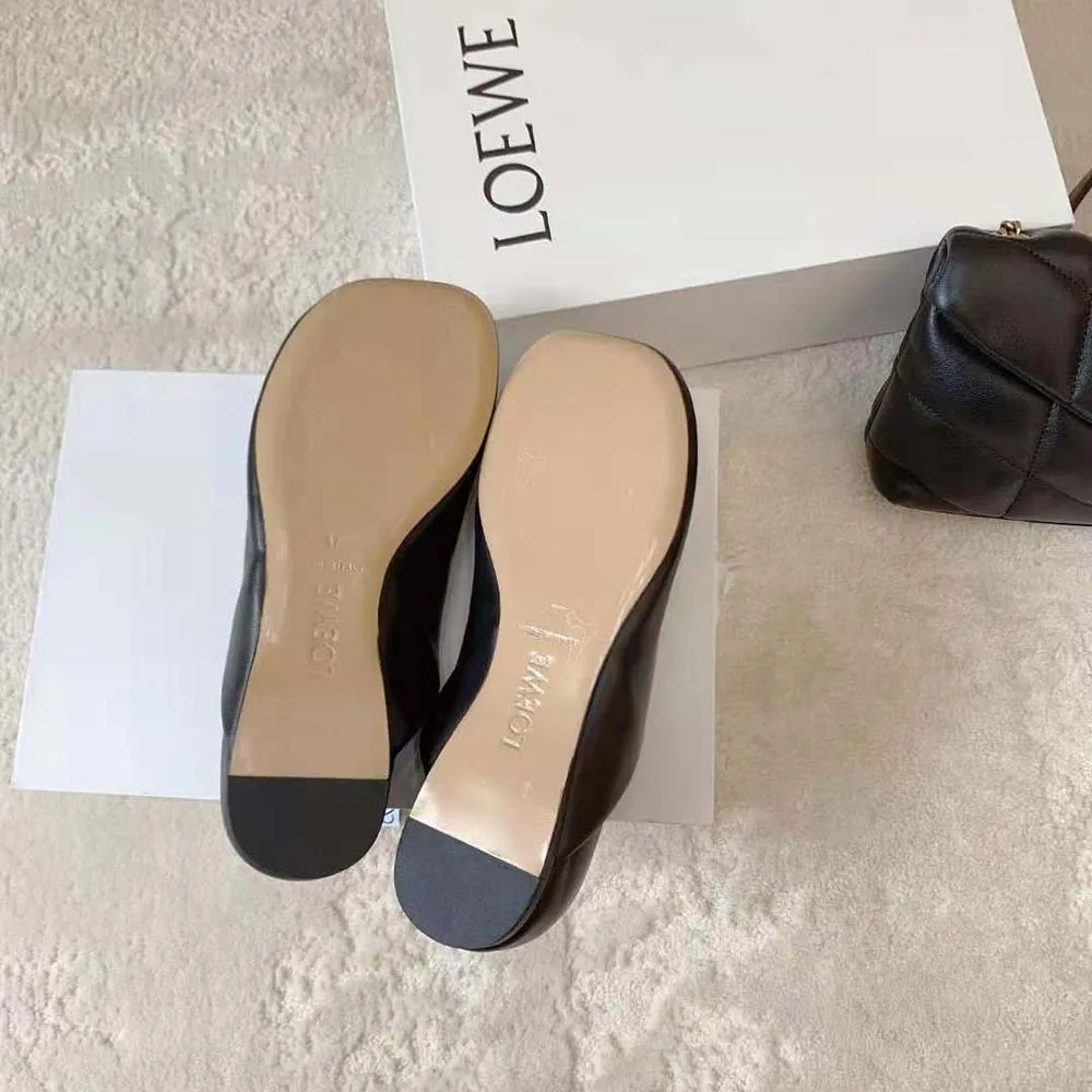 Zapatilla Loewe Mujer Toy de Piel de Cabra-Negro