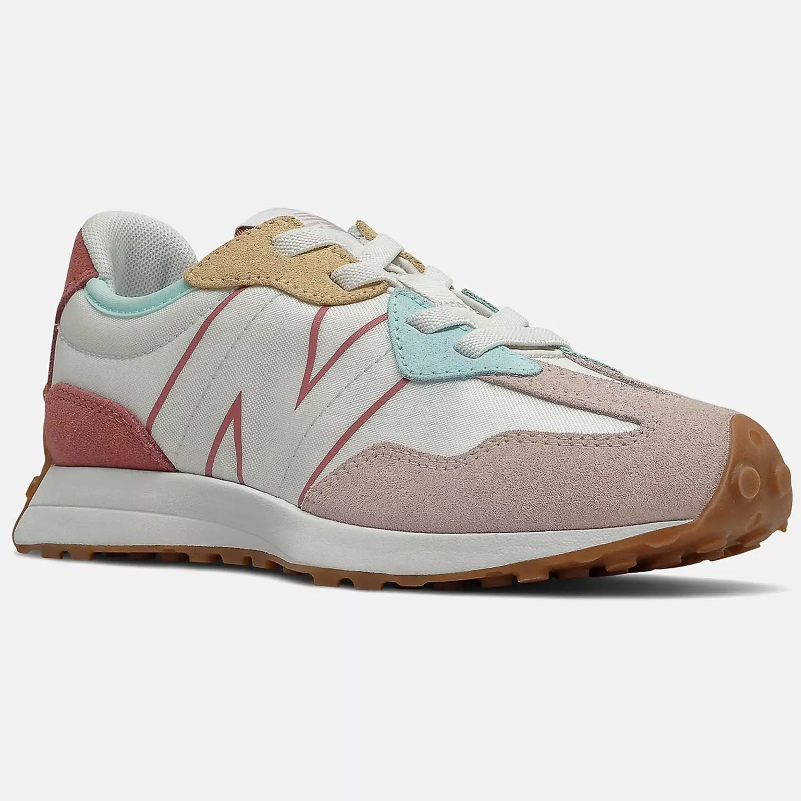 Zapatillas New Balance GS327HG1 Blanco-Rosa-Coral