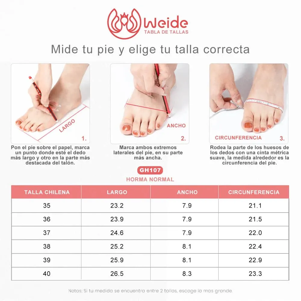 ZAPATOS DE TACO MUJER ROJO WEIDE GH107