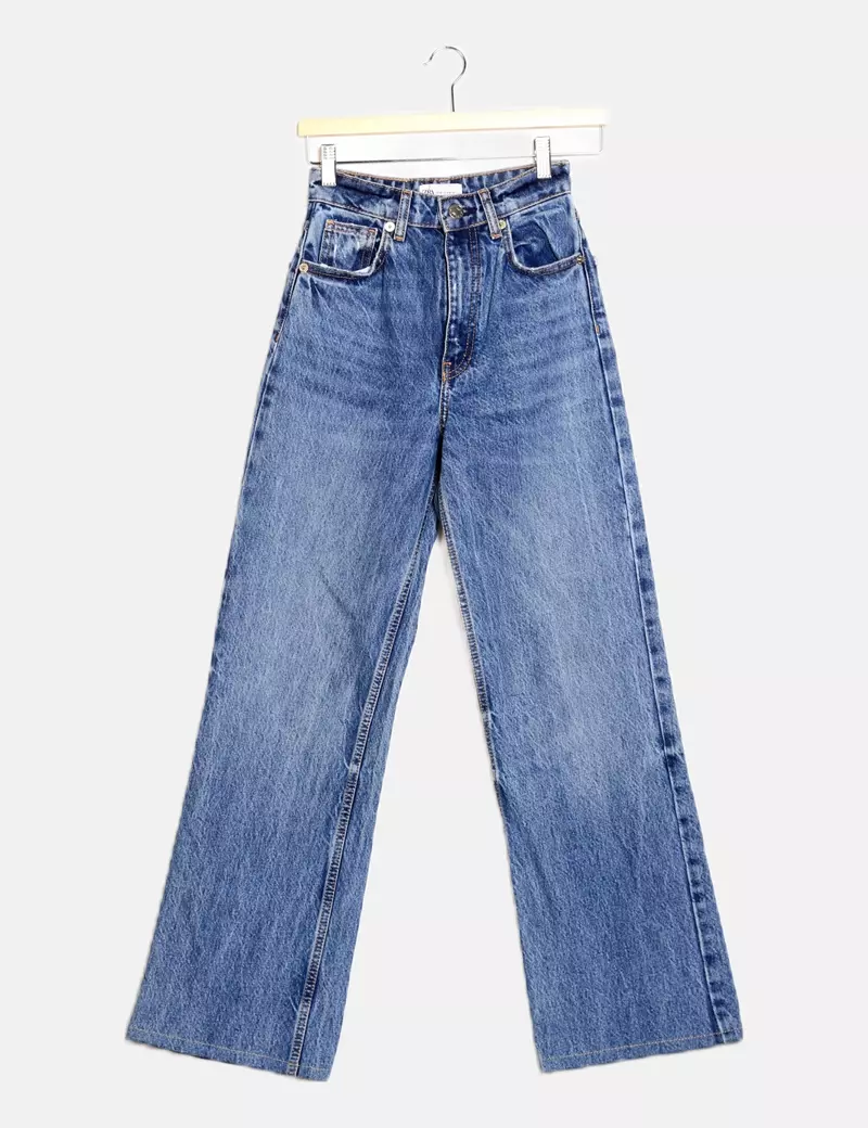 Zara Pantalón denim azul marino