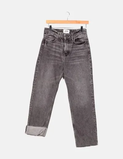 Zara Pantalón gris denim